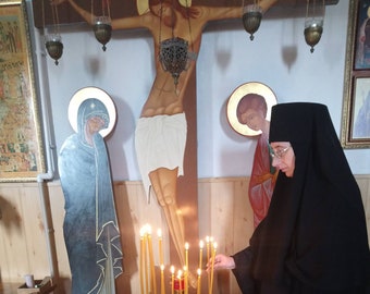 Eastern Orthodox Blessed Curh Candles from Ukraine Lit at Monastery (Set of 5)