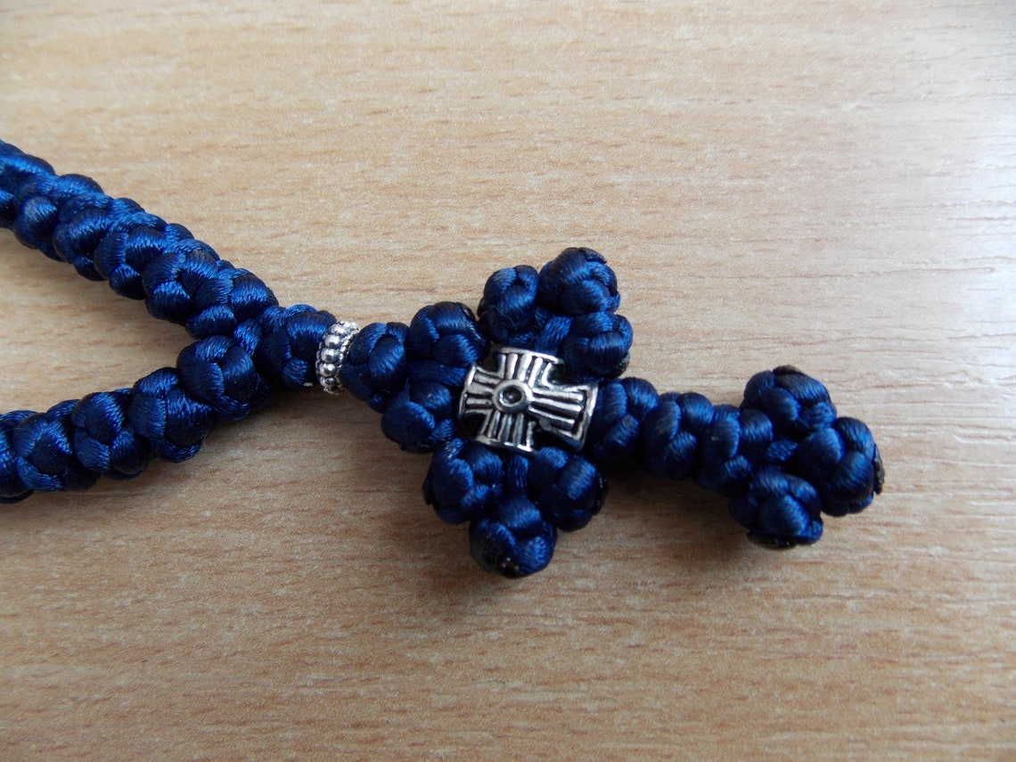 Orthodox Prayer Rope 50 Knots & Cross Faith Bracelet Christian Etsy