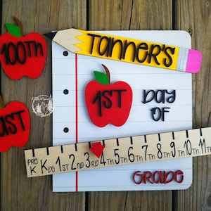 Personalized First Day of School Sign, Back To School Reusable Sign, 1st day of school, 100th day of school, Last day of school, Wood Sign