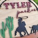 Western Cowboy Roping Calf Name Sign Personalized Nursery - Etsy