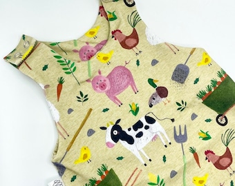 On the Farm Romper - Farmyard Baby Outfit - Spring Baby Outfit -  Easter Romper - Farm Baby Romper - Cow Romper - Pig Romper - Duck Romper