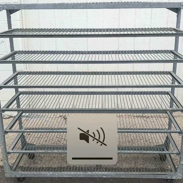 Raro 50's Industrial VINTAGE Galvanized BAKERS RACK Cart 8 Scaffali su ruote Spedizione gratuita