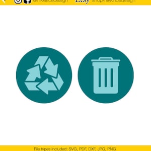Recycling & Papierkorb SVG Bundle, sofortiger Download, geschichtet, geschnittenDatei, Cricut, Handwerk, Vektor, Vektor, pdf, Svg, Png, Dxf