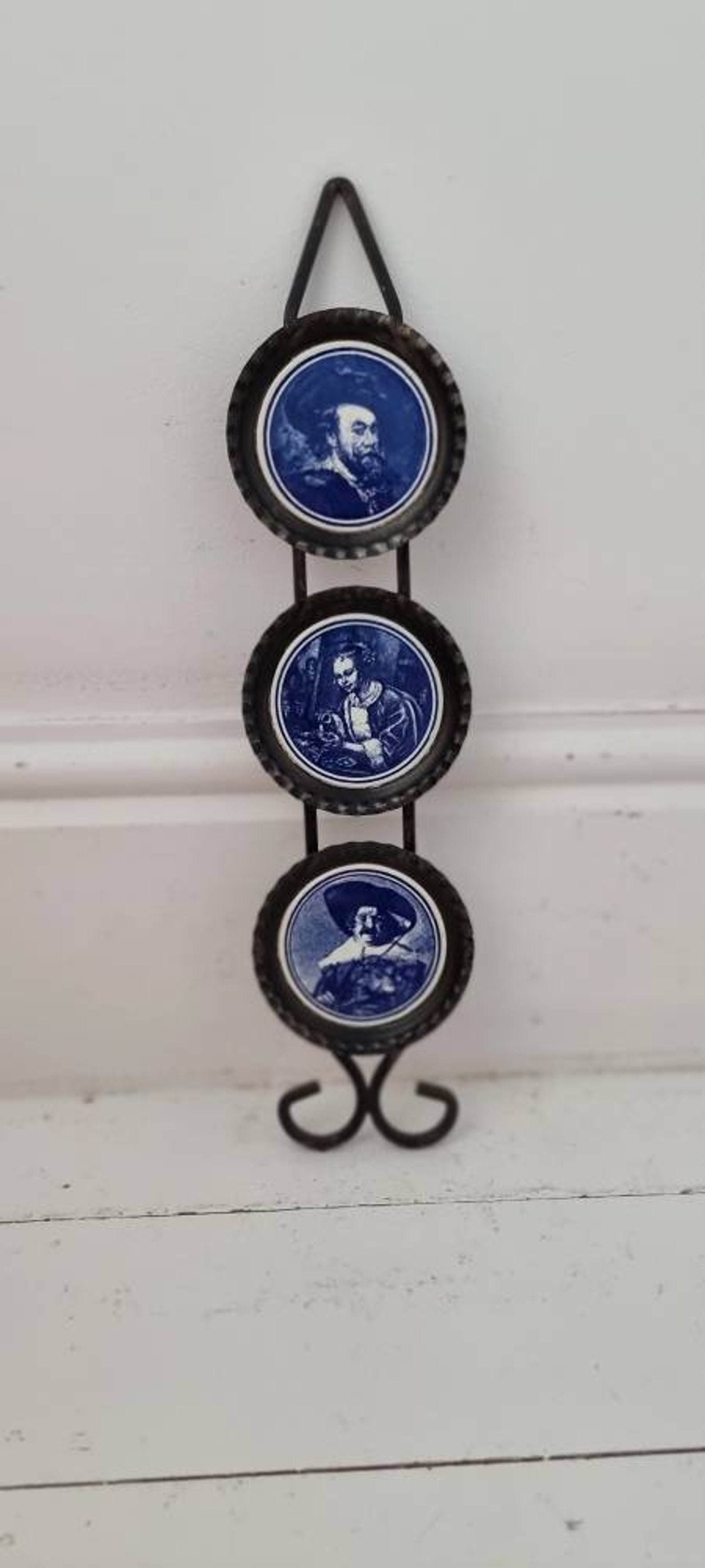 Wall Ornament With Blue Ceramic Details. Etsy