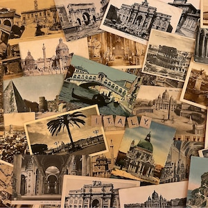 10 vintage ITALIEN Postkarten / Unbenutzte und zufällige Auswahl / Perfekt für Hochzeitsgästebuch, Dekoration, Geschenke / Rom, Florenz, Venedig, Amalfi