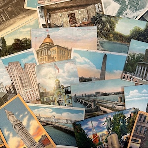 10 postales vintage de BOSTON, en blanco y sin usar / Selección aleatoria / Perfectas para libros de visitas de bodas, correo, decoración, regalos, álbumes de recortes