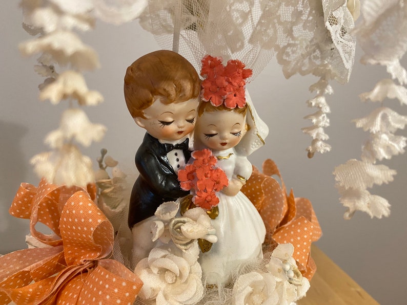 Vintage wedding cake topper or wedding shower decoration image 0