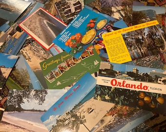 20 vintage postcards from the 1970s and 1980s with interesting messages or beautiful handwriting — perfect for art projects, junk journals