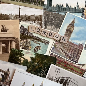 10 vintage Postkarten LONDON, blanko und unbenutzt / Zufallsauswahl / Perfekt für Hochzeitsgästebuch, Save the Dates, Post, Dekor oder Geschenke