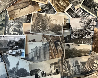 20 black-and-white or sepia vintage postcards — UNUSED and perfect for wedding guest books, save the dates, scrapbooks, journals, decor
