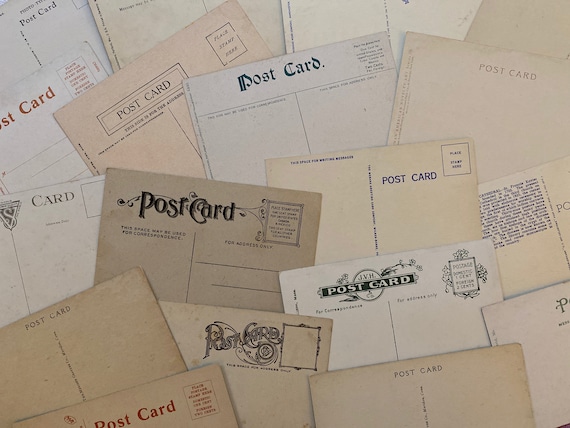 20 unused, blank vintage postcards from 1900s to 1960s — perfect for wedding guest books, scrapbooks, journals, Postcrossing, crafts, gifts