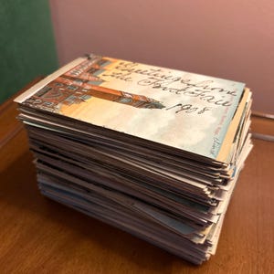 Two pounds of vintage postcards — 250+ weathered, damaged, bent vintage postcards — perfect for junk journals, art projects, collages, decor