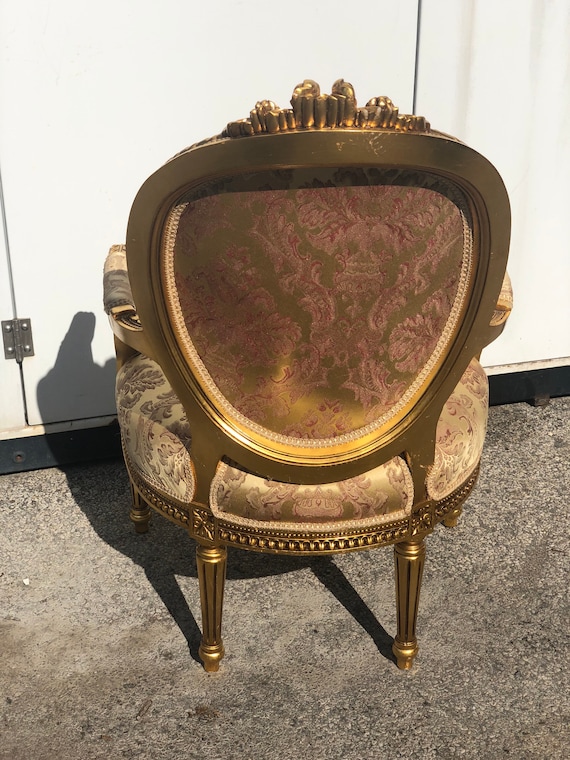 Louis XV Style Gold Gilt Parlor Chair Armchair -  Israel