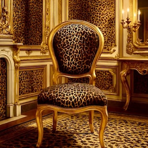 Animal Print Gilded Gold Leaf Chair