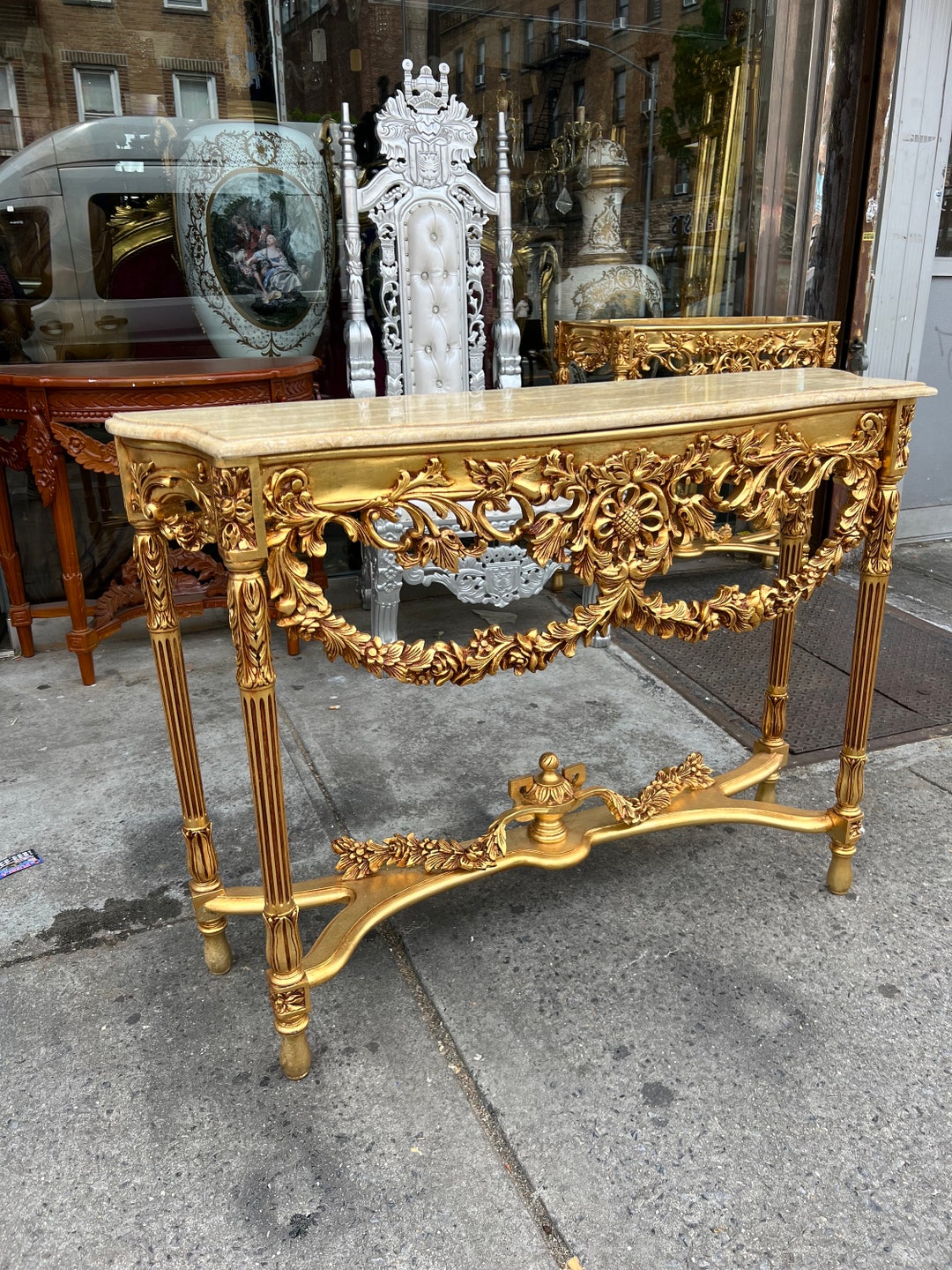 Gilded Console Table, Gold Console Table,louis XVI Gilded Side Table - Etsy