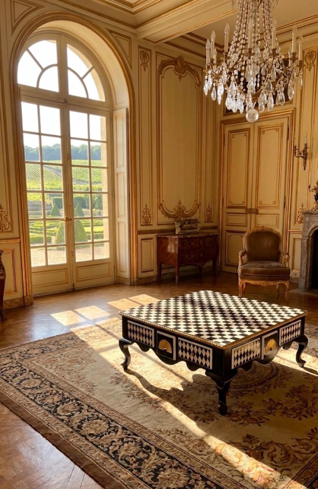 Whimsical Courtly Checkered & Diamond Coffee Table - Etsy