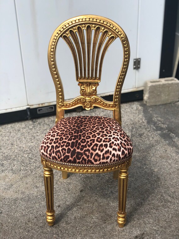 As is Animal Print Leopard Accent Chair Etsy