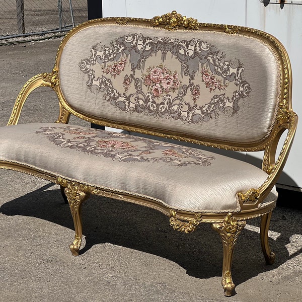 Antique Gold Couch Etsy