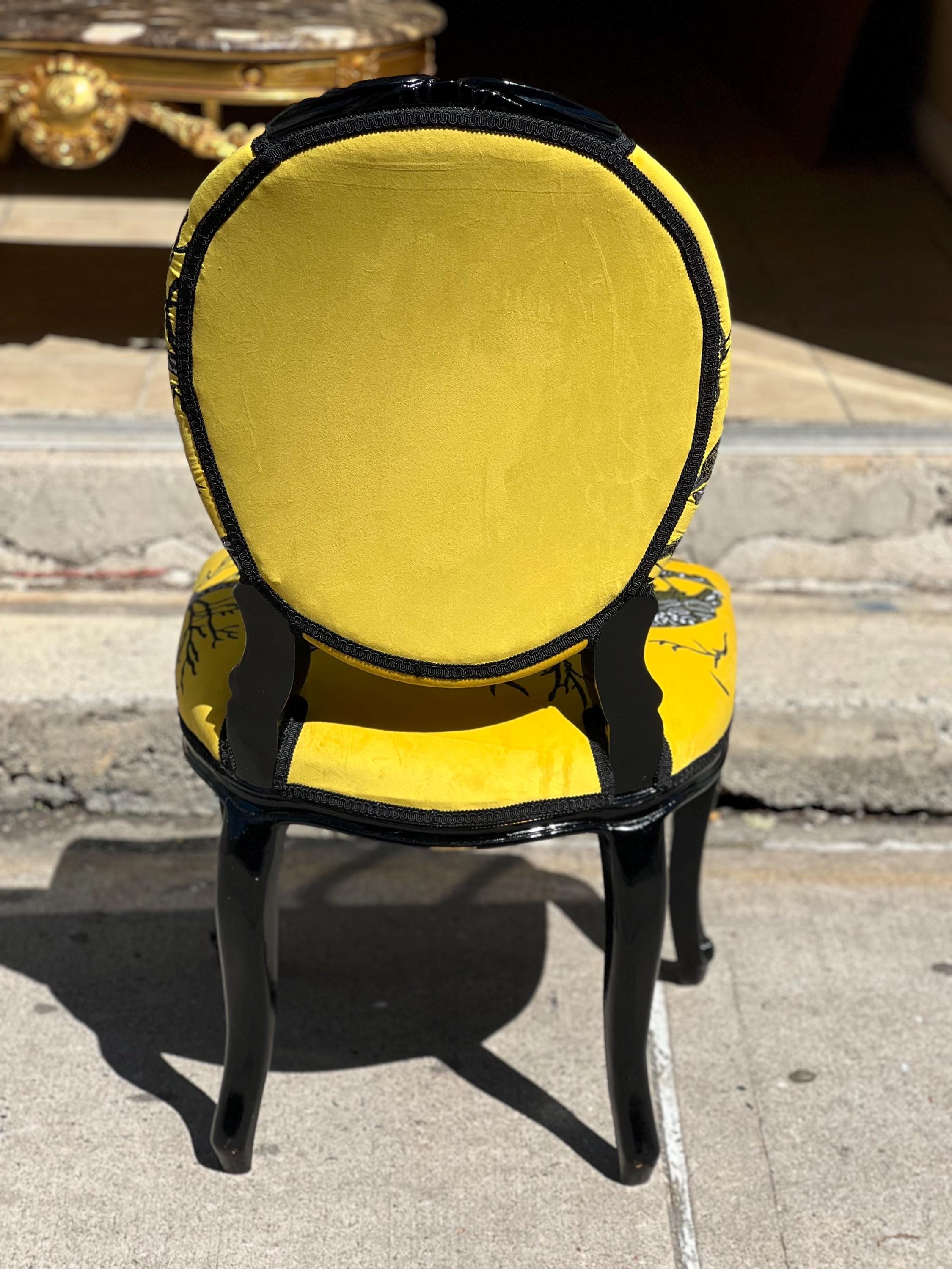 Crow Rocking Chair Gothic Raven Crow Yellow Velvet and Embroidery Chair - Etsy