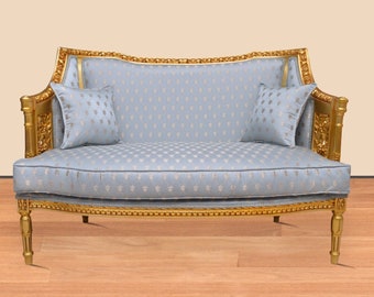 Made to order French Style Settee Gold Leaf Loveseat Sofa