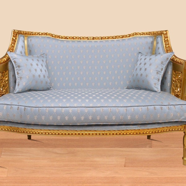 Made to order French Style Settee Gold Leaf Loveseat Sofa