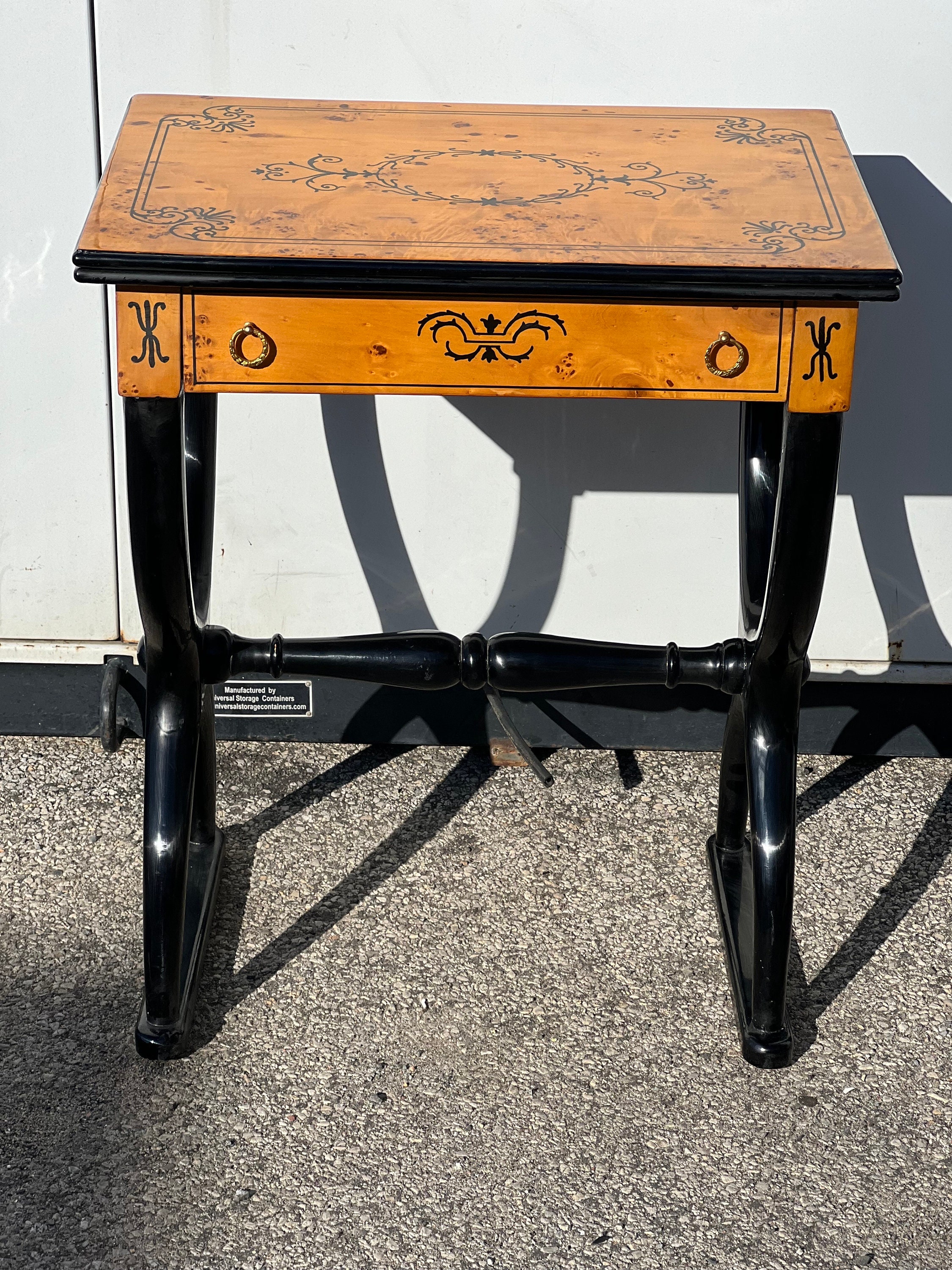 Burl wood Birdseye maple End Table small desk