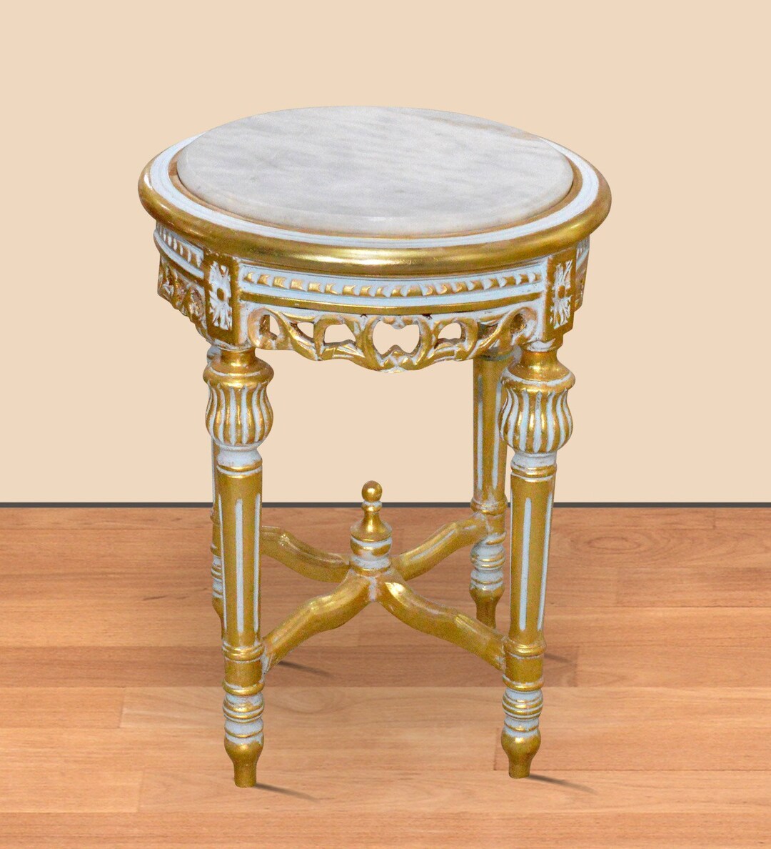 Marble Top Round End Table Side Table Trianon Patina - Etsy