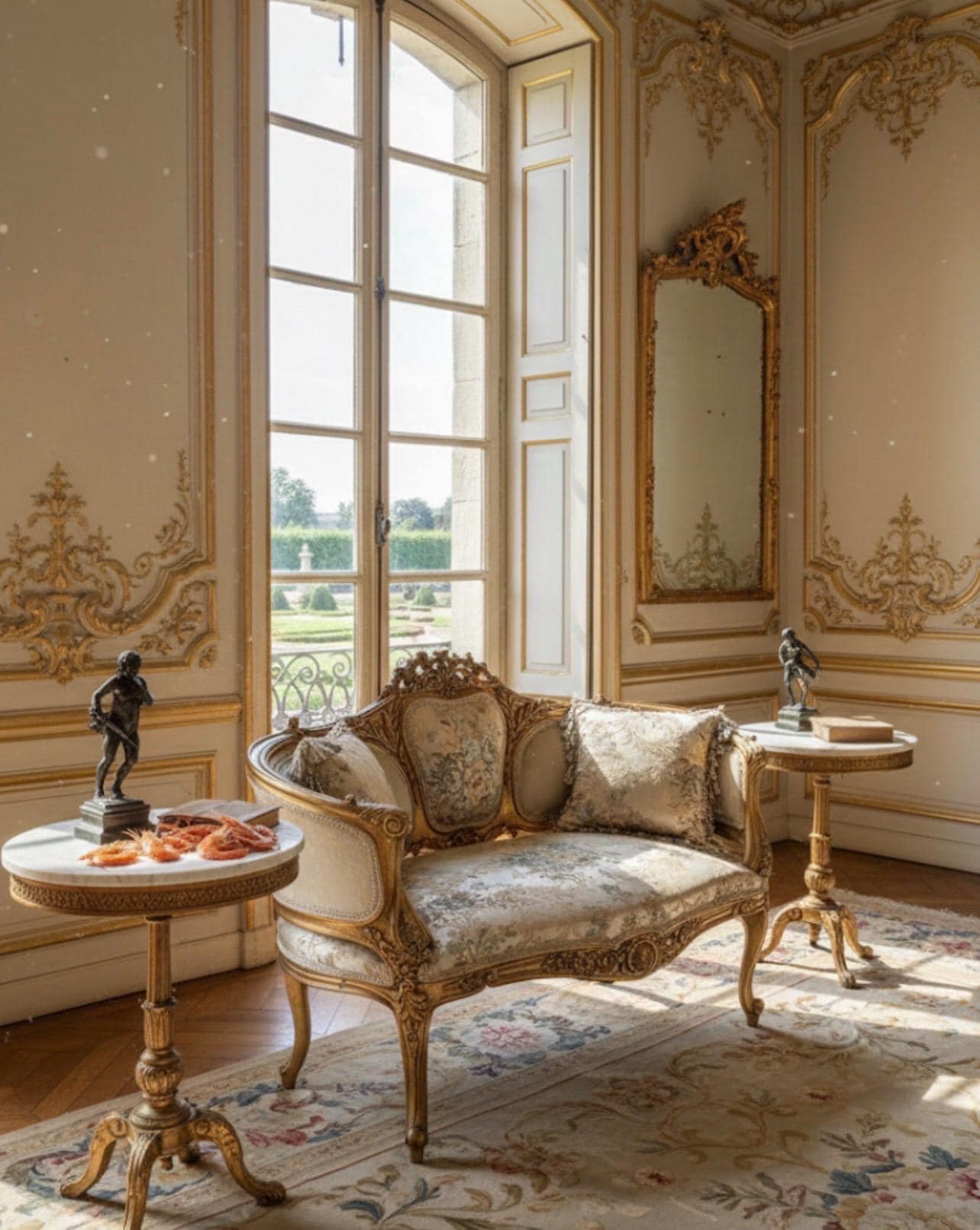 French Style Settee Gold Leaf Loveseat Sofa - Etsy