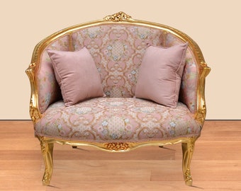 Made to order French Style Settee Gold Leaf Loveseat Sofa