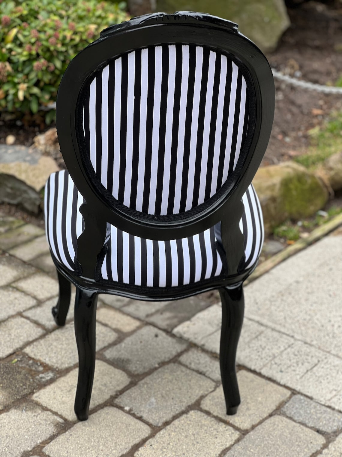 Black and White Stripes Dining Chair Accent Chair End Chair Etsy