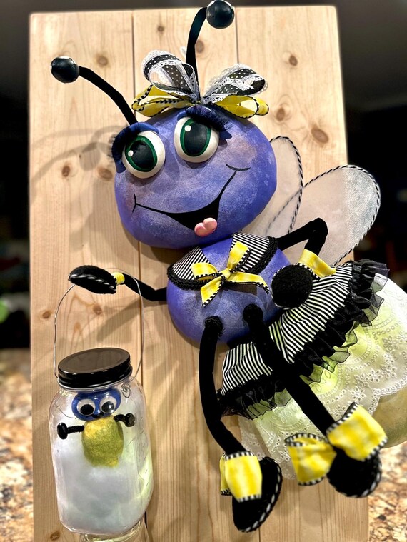 Francesca the Firefly: Summer Wreath Attachment with Fairy Lights