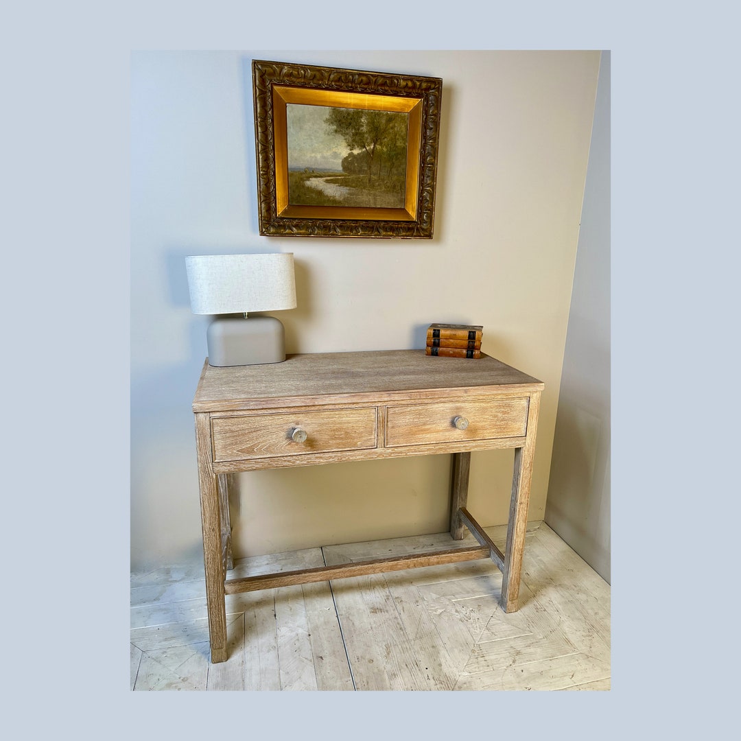A Wake and Dean Limed Oak Console Table or Desk - Etsy