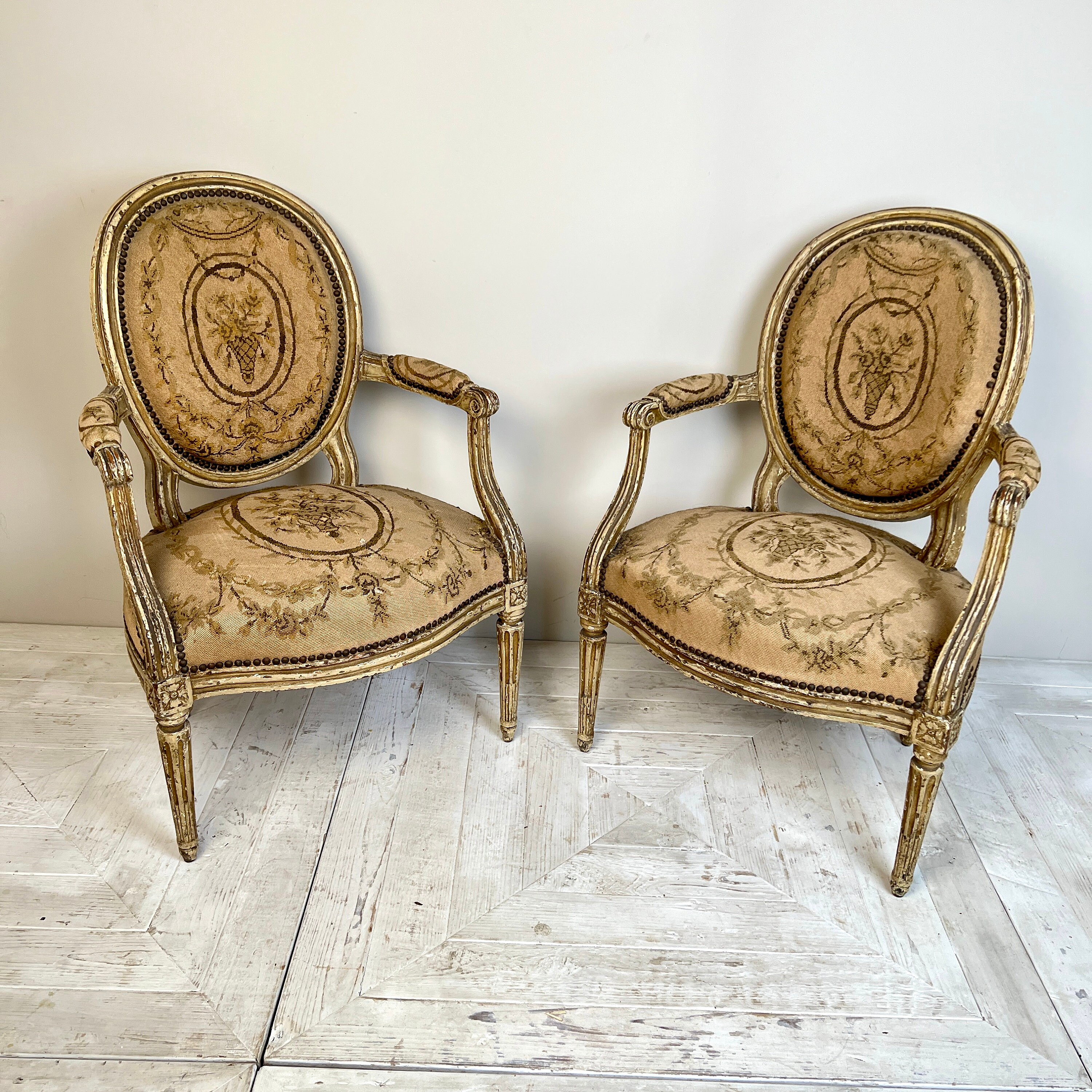 Pair of Louis XV Style Bergere Chairs - Bridges Over Time