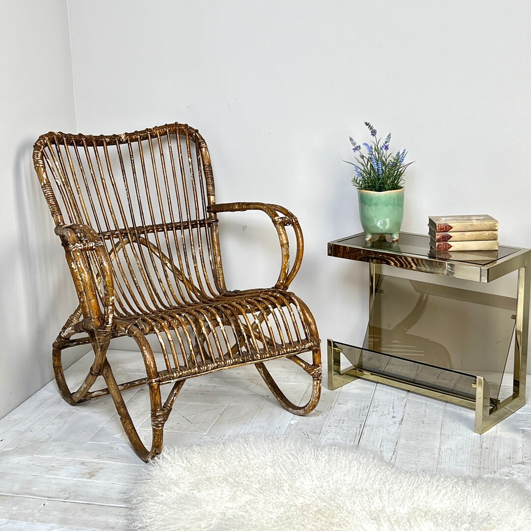 Midcentury Metal and Glass Magazine Rack Table in the Manner - Etsy