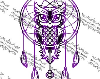 Owl Dream Catcher Cut File | Instant Download | SVG Zip File