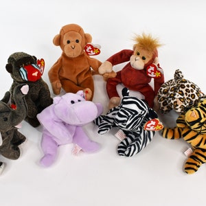 Ty Beanie Babies - Buy 2 Get 1 Free! Schweetheart, Bongo, Cheeks, Ziggy, Happy, Freckles, Stripes, Trumpet