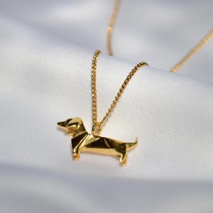 折り紙ダックスフント シルバーペンダント