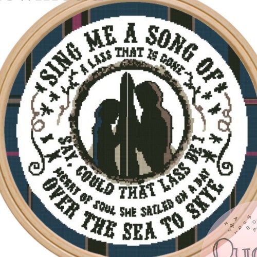 Outlander skye boat song Modern Cross Stitch Pattern Punto De cruz Embroidery Hoop Art Instant Download