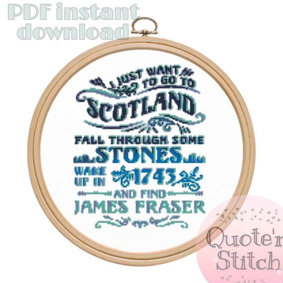 Outlander skye boat song Modern Cross Stitch Pattern Punto De cruz Embroidery Hoop Art Instant Download