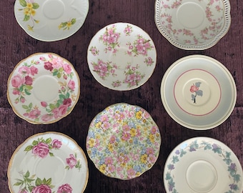 Vintage Bone China Mismatch Saucers Replacement. Shelley, Royal Chelsea, Royal Albert. Rosina, Royal Standard Schumann Arzberg,Theodore