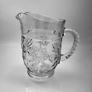 Anchor Hocking Glass EAPC Early American Prescut Star of David Pattern Small Pitcher Vintage