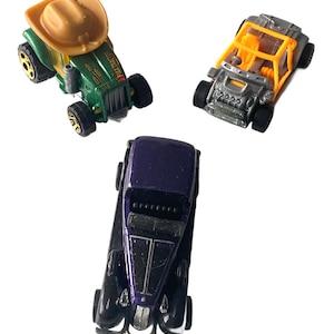 Vintage Collectible Hotwheel Cars Lot of 3. Mini Cooper, Cadillac and Matchbox Tractor