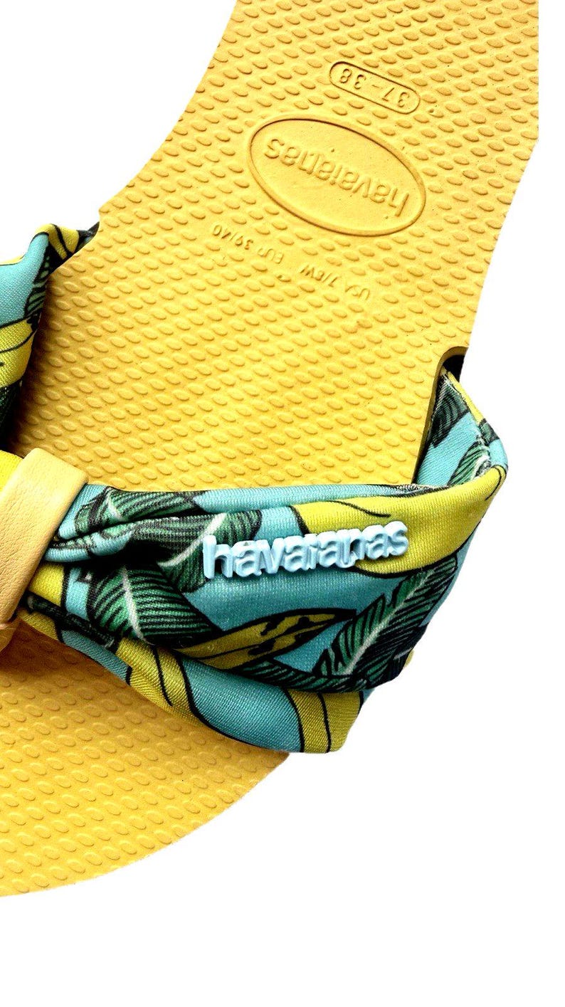 Havaianas You St Tropez Womens Flip Flops Sandals Yellow Banana Print US 7.5 image 6
