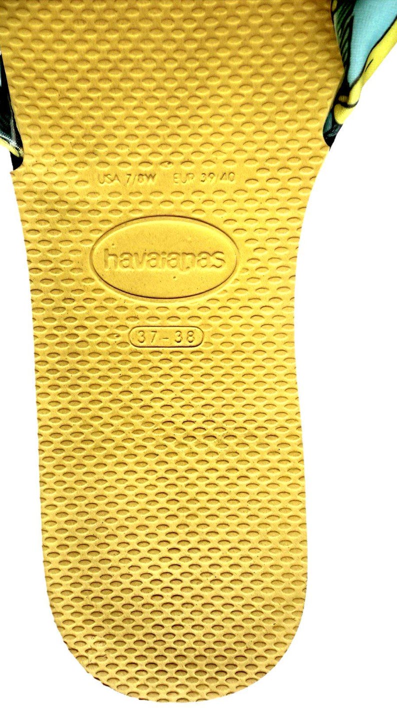 Havaianas You St Tropez Womens Flip Flops Sandals Yellow Banana Print US 7.5 image 3