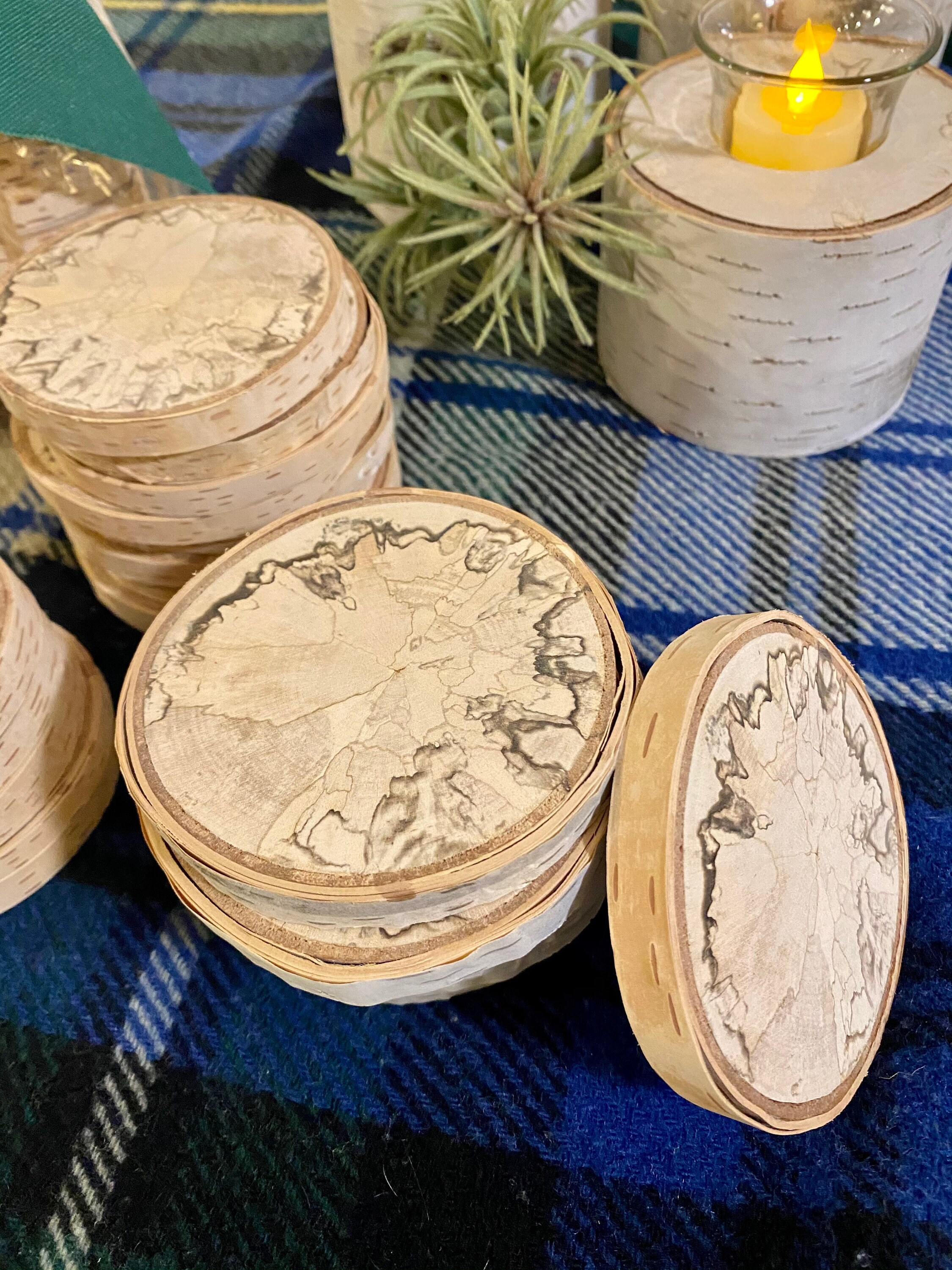 Spalted solid birch wood coasters Etsy