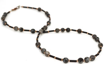 Gray stone shop necklace