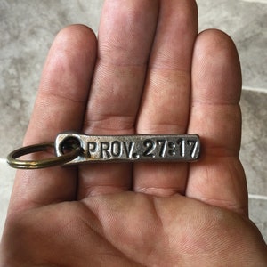 6th anniversary Gift,  blacksmith made keychain, personalized gift, custom anniversary gift, hand forged
