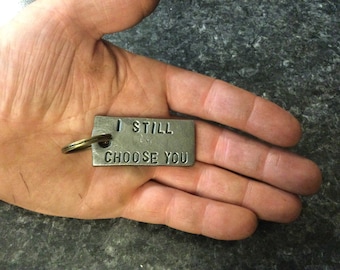 Hand Forged Keychain: Personalized 6th Anniversary Iron Gift