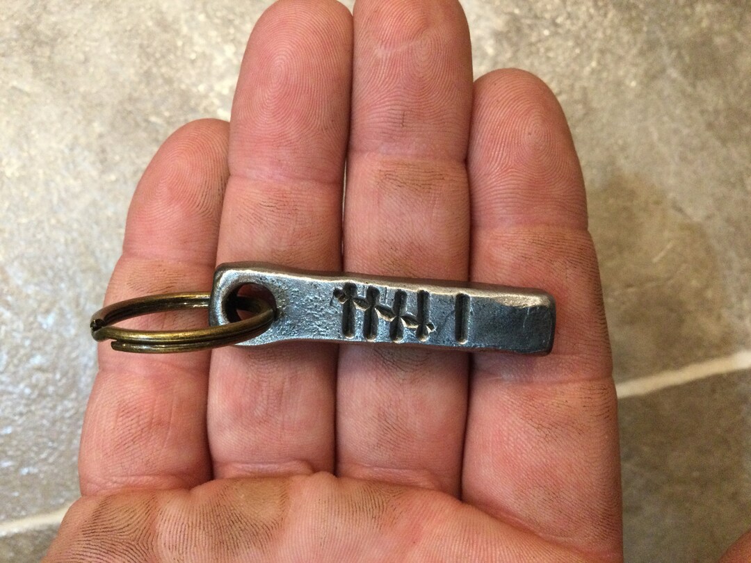 Hand Forged Keychain, Personalized Iron Anniversary Gift - Etsy