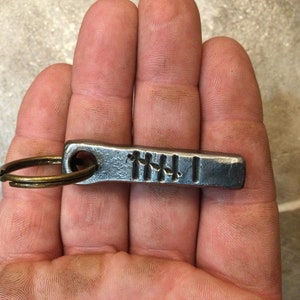 6th anniversary Gift,  blacksmith made keychain, personalized gift, custom anniversary gift, hand forged